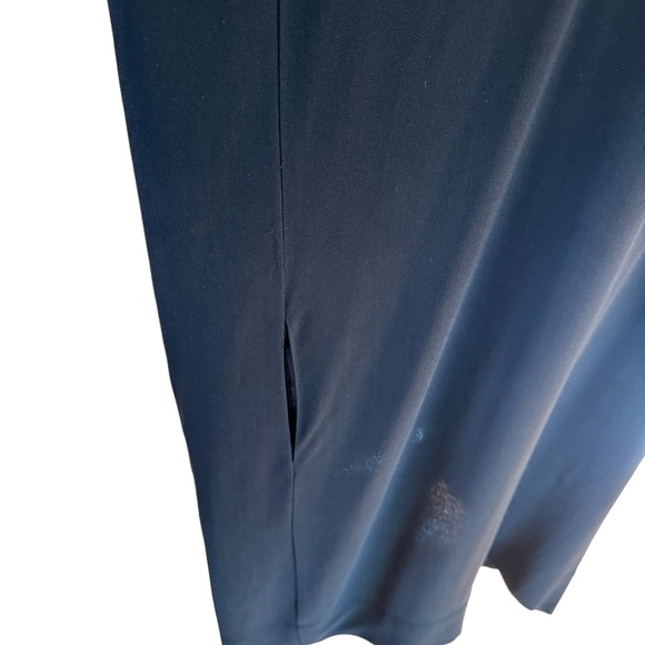 Eileen Fisher Black Silk Midi Dress. Short Sleeves, Boxy Cut. Size L. EUC - Picture 3 of 9